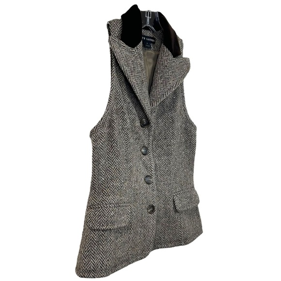 Ralph Lauren - Women’s Herringbone Vest, Wool, Classic Equestrian - Brown Size 4 - Picture 7 of 17
